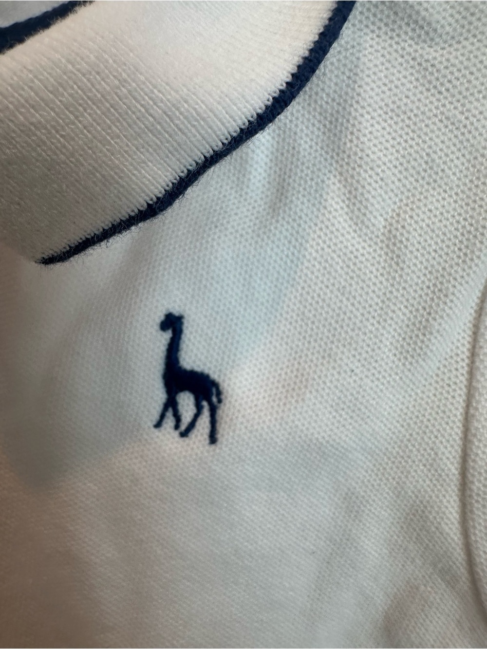 Janie and Jack White Polo One-Piece with Navy Trim - Picture 3 of 4